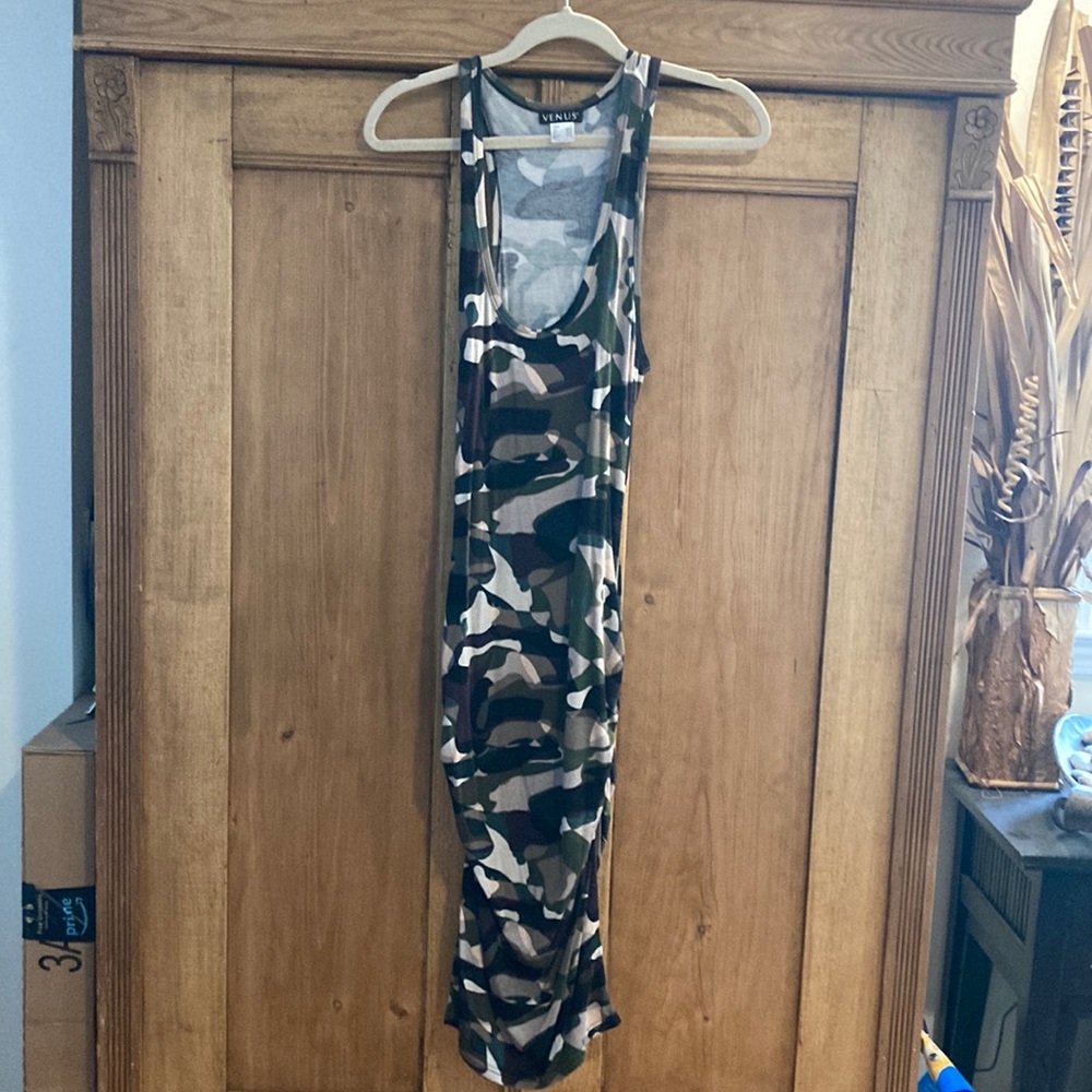 Camouflage sleeveless dress